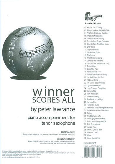 WINNER SCORES ALL Piano Accompaniment (Bb Edition)