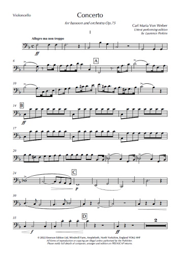 BASSOON CONCERTO Op.75 - Violoncello part