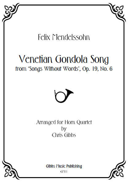 VENETIAN GONDOLA SONG Op.19 No.6 (score & parts)