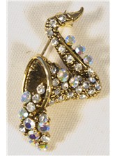 BROOCH Bubbles Saxophone (Clear Crystals/Pewter Finish)