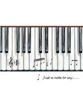 GREETINGS CARD Piano Keys Design (7in x 5in)