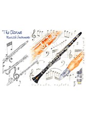 GREETINGS CARD Clarinet Design (7in x 5in)