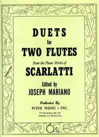 DUETS FOR TWO FLUTES from the Piano Works of Scarlatti