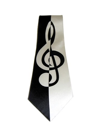 SILK TIE Contemporary Treble Clef Design