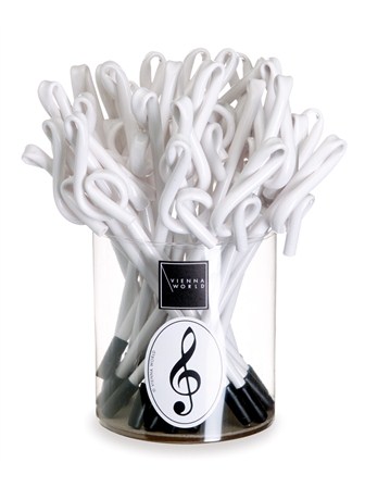 PEN BOX Treble Clef (White - Box of 30)