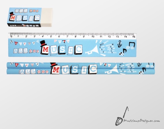 ALL FOR MUSIC Stationery Set (Blue)