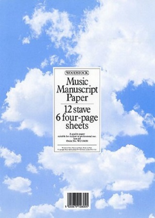 MANUSCRIPT PAPER 12-Stave, 24 Pages (A4)