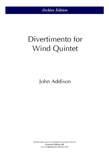 DIVERTIMENTO for Wind Quintet (set of parts)