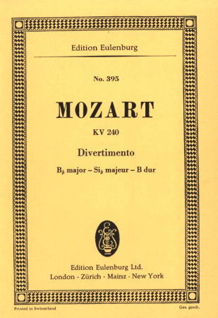 DIVERTIMENTO No.9 in Bb KV240 score