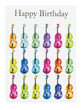 BIRTHDAY CARD -Jazzy Violin Design (7in x 5in)