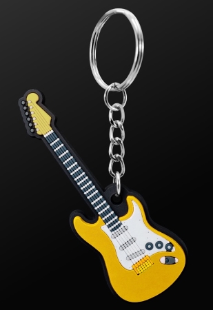 INSTRUMENT KEYRING Electric Guitar (Yellow)