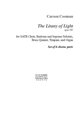 THE LITANY OF LIGHT 6 vocal scores