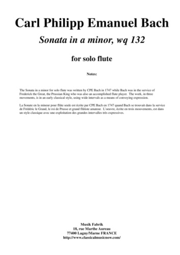 SONATA in A minor Wq132