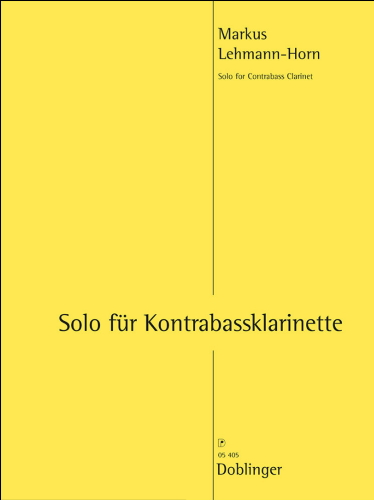 SOLO FOR CONTRABASS CLARINET
