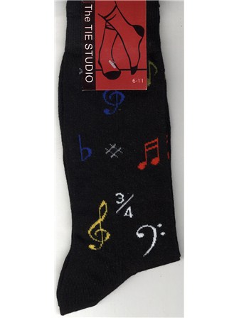 SOCKS Musical Symbol (Black, Size 6-11)