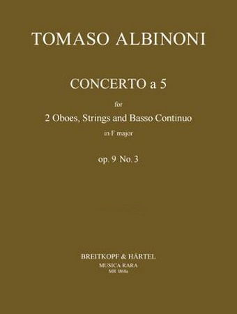 CONCERTO a 5 Op.9 No.3 in F major (score & parts)