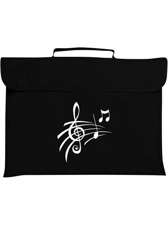 MUSIC BAG Treble Clef & Notes (Black)