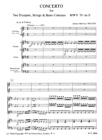 CONCERTO in D major, MWV IV/11 (score & parts)