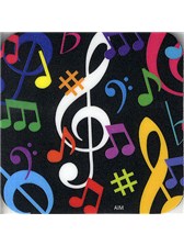 DRINKS COASTER Multi-Coloured Music Notes