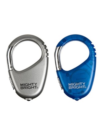MIGHTY BRIGHT Carabiner Light Twin Pack (Silver/Blue)