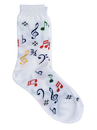 WOMEN'S SOCKS Multi Notes (White)