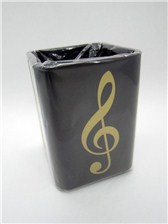 PEN HOLDER Gold Treble Clef (Square Plastic)