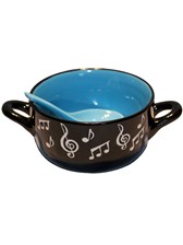 BOWL WITH SPOON Music Note (Blue)