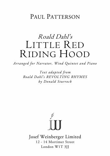 LITTLE RED RIDING HOOD (score & parts) with Narrator