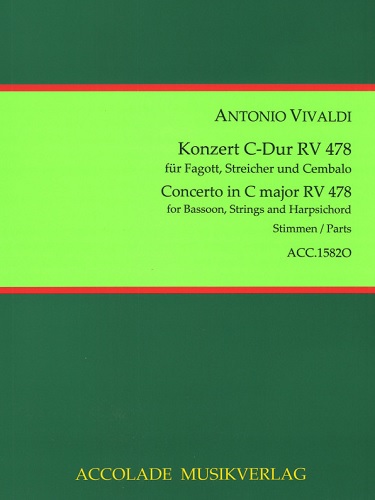 BASSOON CONCERTO C major, RV478, FVIII/3, PV71 (set of parts)