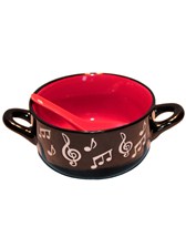 BOWL WITH SPOON Music Note (Red)