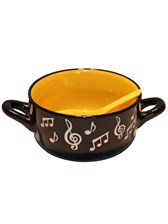 BOWL WITH SPOON Music Note (Yellow)