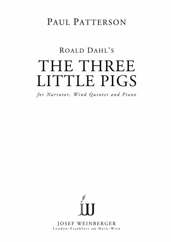 THE THREE LITTLE PIGS Op.92d (score & parts) with Narrator