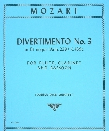 DIVERTIMENTO No.3 in Bb major (Anh229) K439c (parts only)