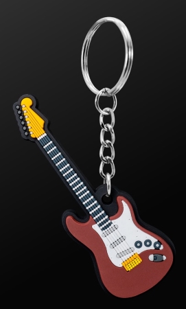 INSTRUMENT KEYRING Electric Guitar (Brown)