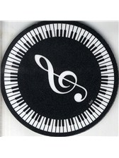 DRINKS COASTER Circular Keyboard With Treble Clef