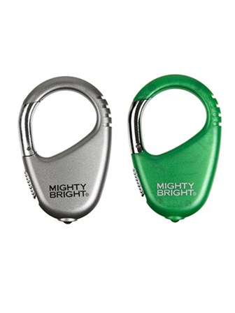 MIGHTY BRIGHT Carabiner Light Twin Pack (Silver/Green)