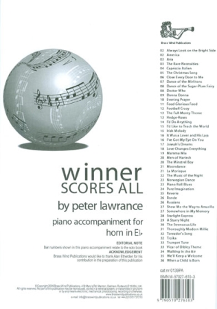 WINNER SCORES ALL Piano Accompaniment (Eb Edition)