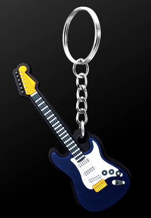 INSTRUMENT KEYRING Electric Guitar (Blue)