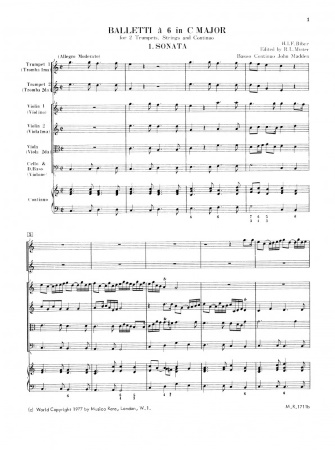 BALLETTI a 6 in C major (score & parts)