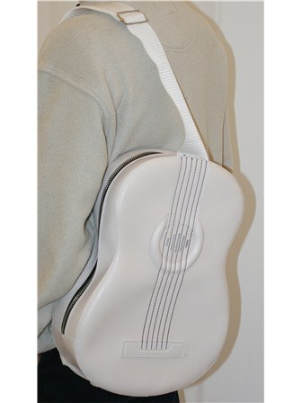 ACOUSTIC-STYLE SHOULDER BAG with Built-in Rechargeable Speaker (White)