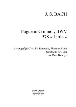 FUGUE in G minor BWV578 'Little'
