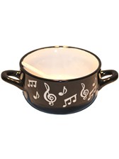 BOWL WITH SPOON Music Note (White)