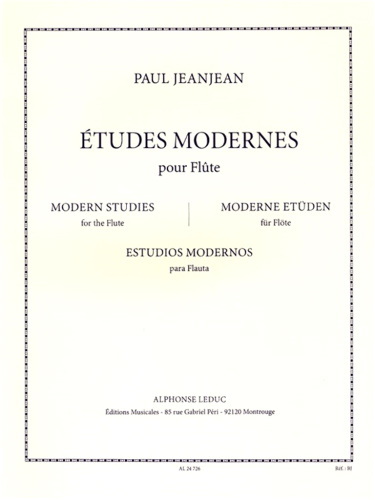 ETUDES MODERNES pour Flute