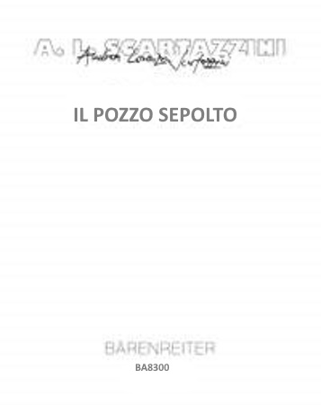 IL POZZO SEPOLTO (score & parts)