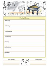 A4 WEEKLY PLANNER Piano Design