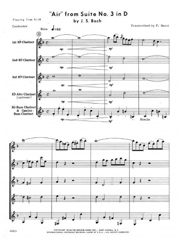 AIR FROM SUITE No.3 in D (score & parts)