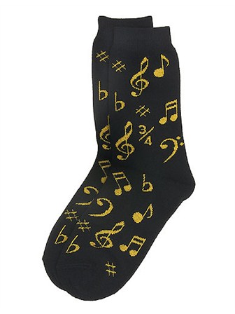 WOMEN'S SOCKS Notes (Black/Gold)