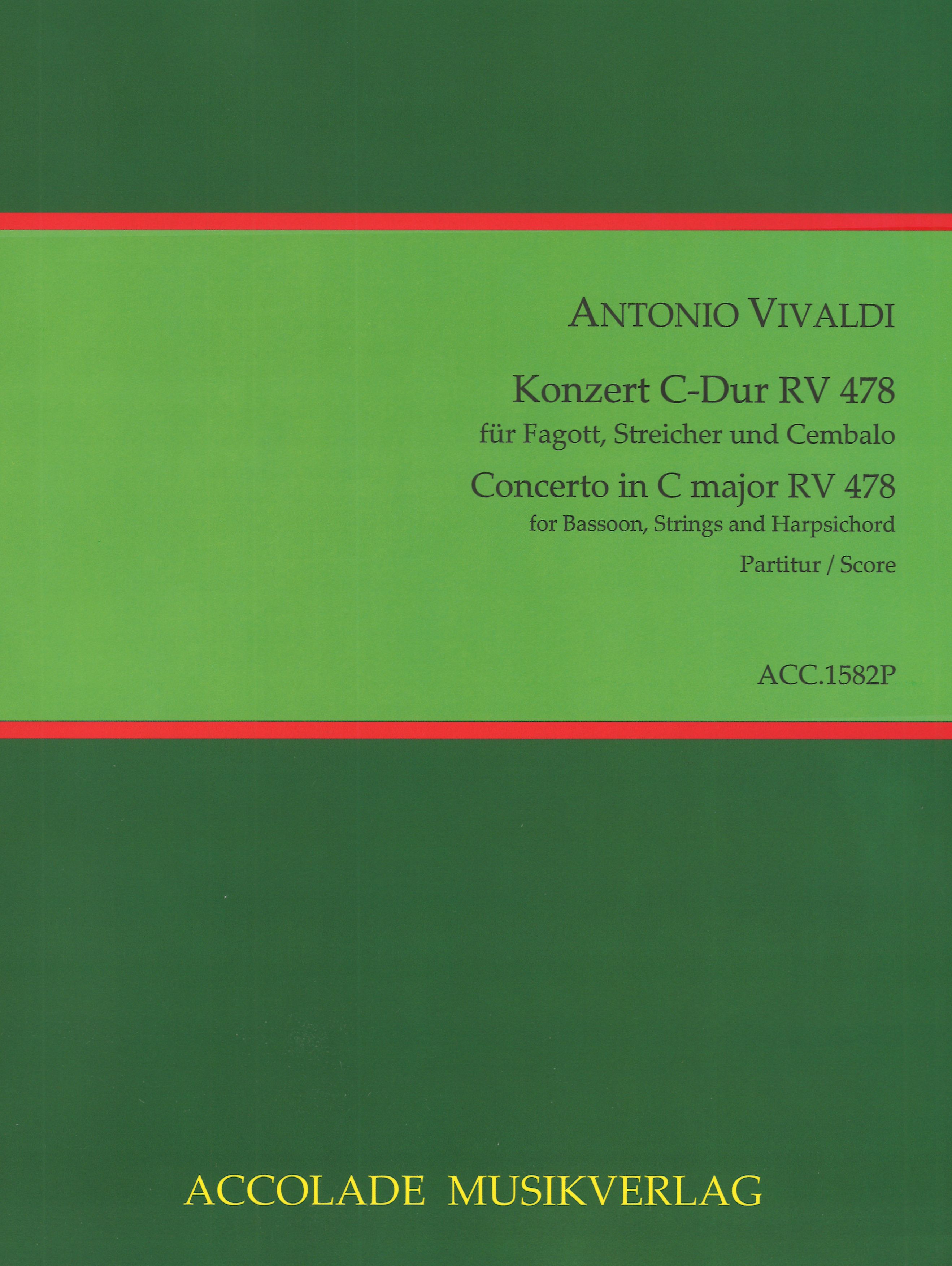 BASSOON CONCERTO No.3 in C major, RV478, FVIII/3, PV71 (score)