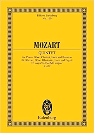 QUINTET in Eb major K452 Miniature Score